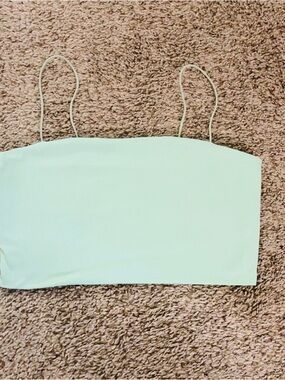 SHEIN Pale Mint Spaghetti Strap Crop Camisole